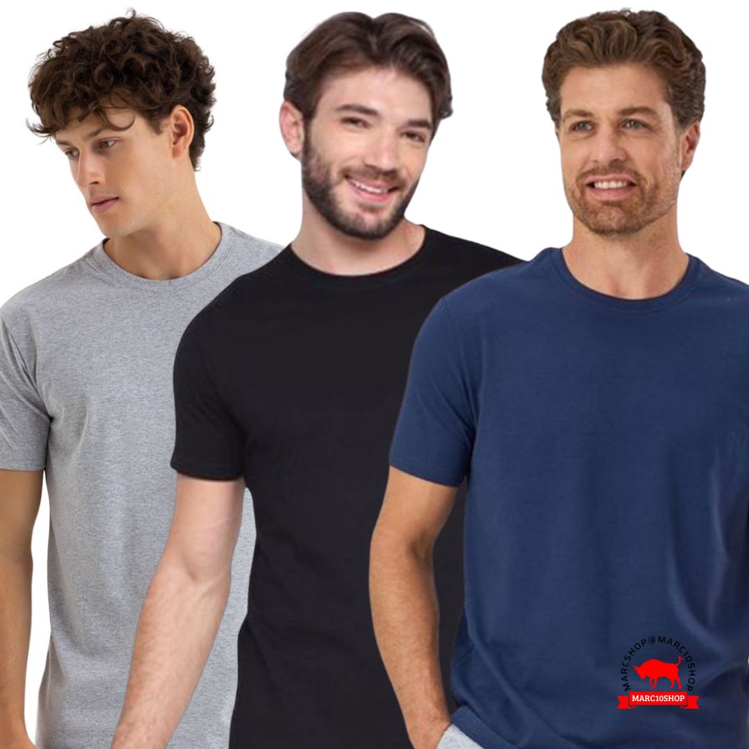 Kit com 3 Camisetas Lisas Frete Grátis